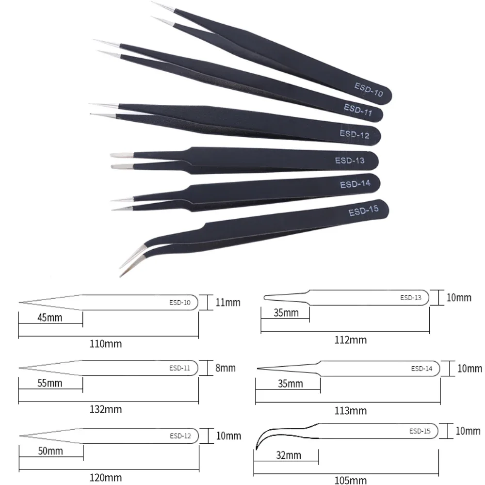 6pcs Precision Tweezers Set ES - Electronics Repair Tools recension och pris